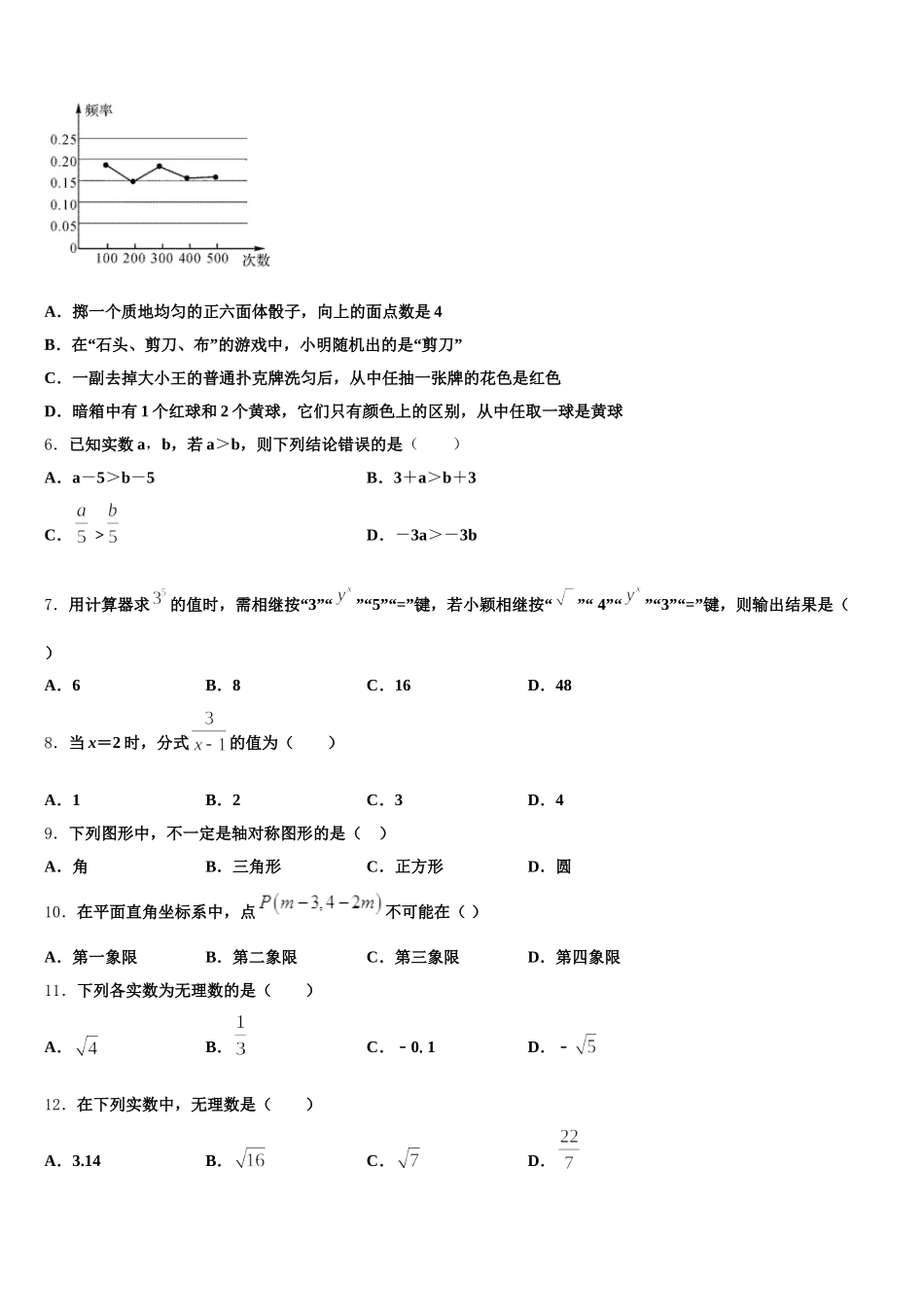 2024-2025学年陕西省岐山县七年级数学第二学期期末复习检测模拟试题含解析_第2页