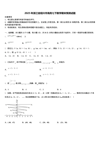2025年浙江省绍兴市海亮七下数学期末预测试题含解析