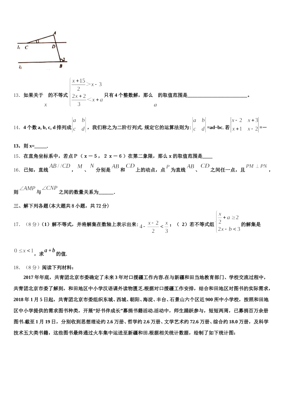 山西省朔州市右玉二中学、三中学联考2025届七年级数学第二学期期末质量检测试题含解析_第3页