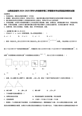 山西省运城市2024-2025学年七年级数学第二学期期末学业质量监测模拟试题含解析