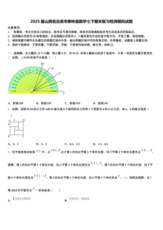 2025届山西省吕梁市柳林县数学七下期末复习检测模拟试题含解析