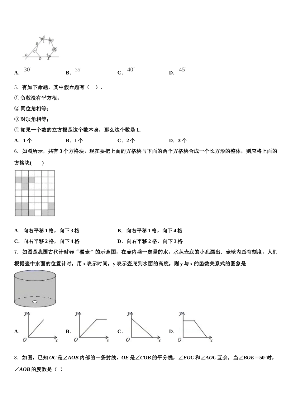 河北省秦皇岛市抚宁区台营学区2025届七下数学期末复习检测模拟试题含解析_第2页