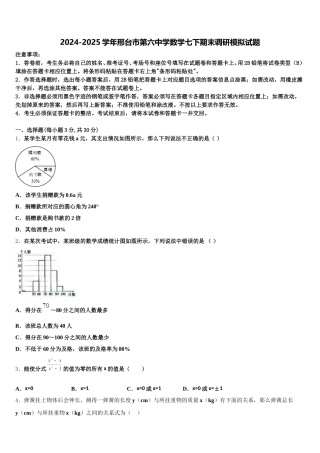2024-2025学年邢台市第六中学数学七下期末调研模拟试题含解析