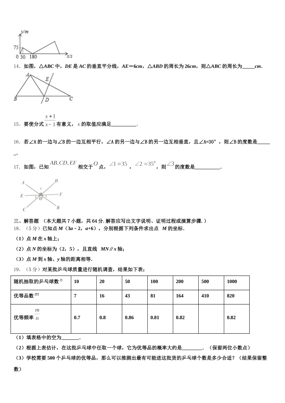 邢台市重点中学2025年七年级数学第二学期期末教学质量检测模拟试题含解析_第3页