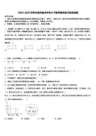 2024-2025学年许昌市重点中学七下数学期末复习检测试题含解析