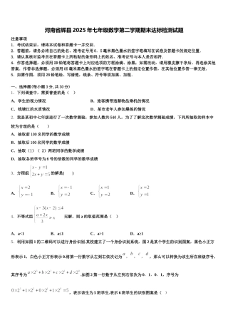 河南省辉县2025年七年级数学第二学期期末达标检测试题含解析