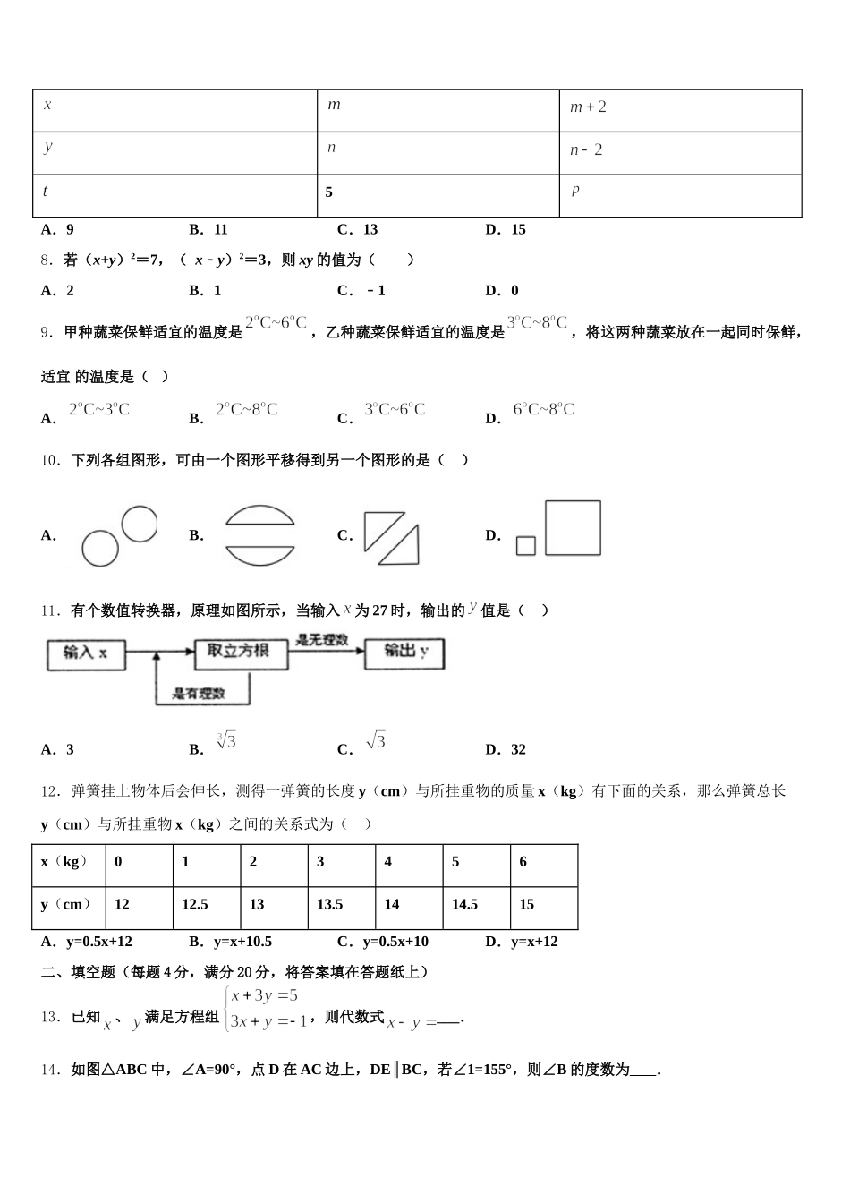 2025届郑州枫杨外国语中学数学七年级第二学期期末质量跟踪监视模拟试题含解析_第2页