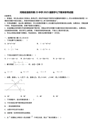 河南省洛阳市第23中学2025届数学七下期末联考试题含解析