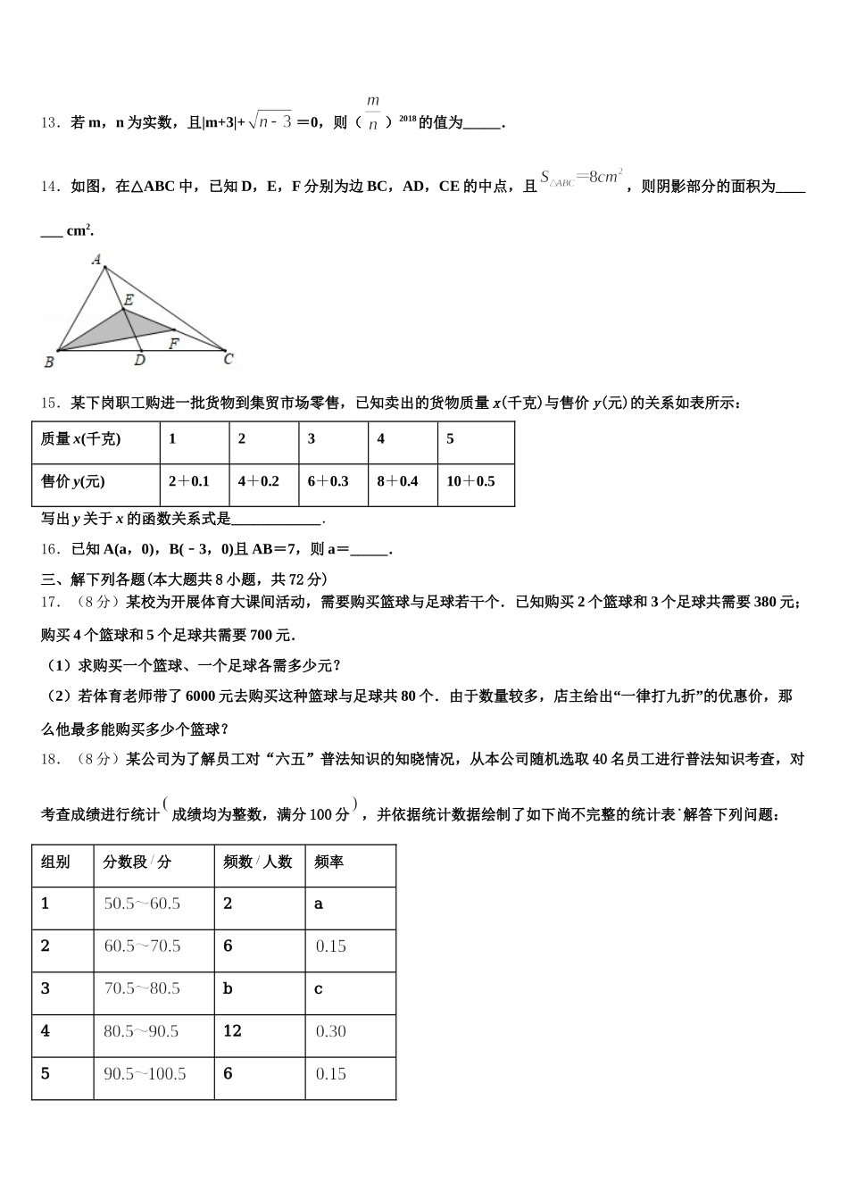 2025年河南省永城市龙岗中学七下数学期末监测模拟试题含解析_第3页