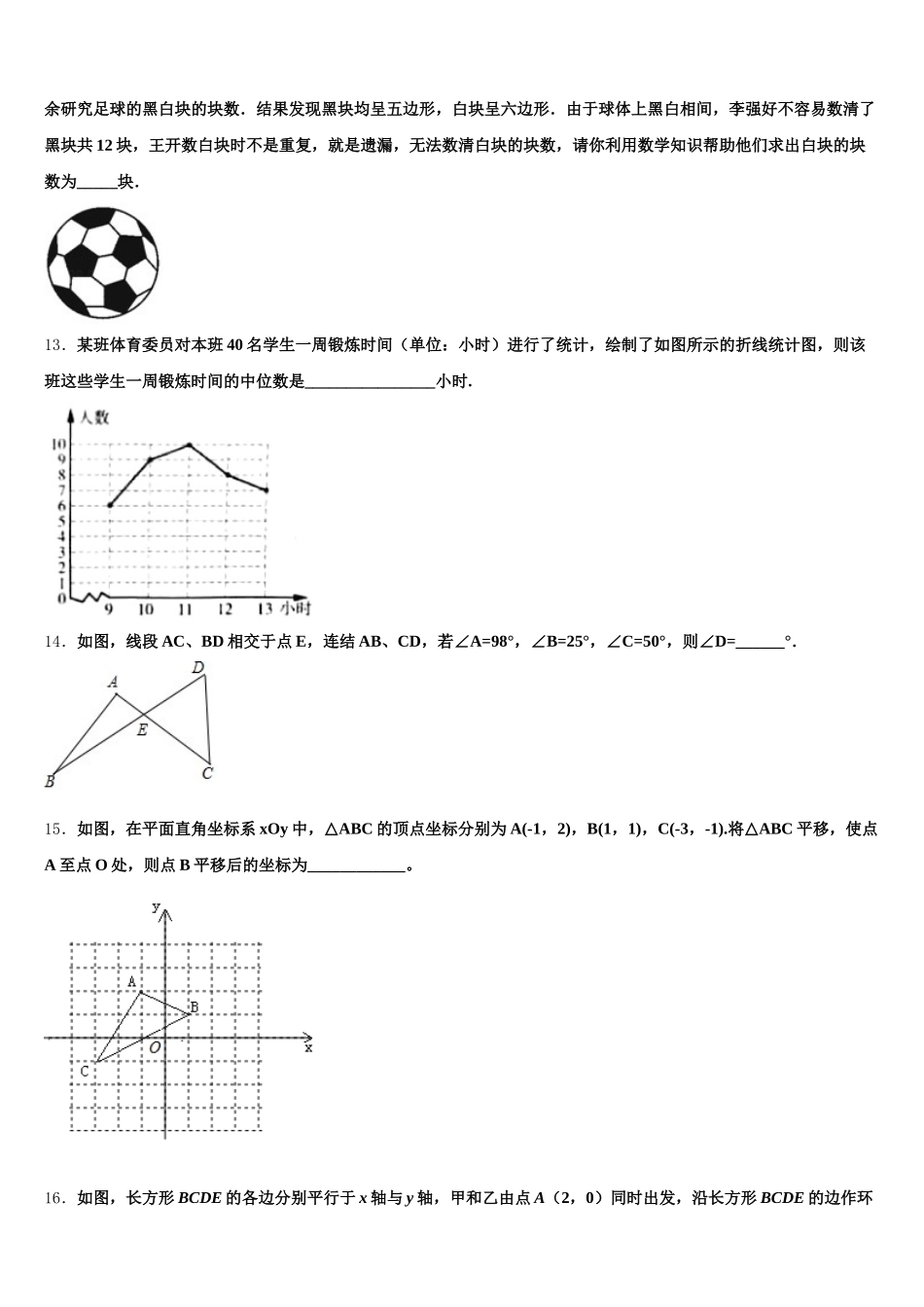 2024-2025学年河南省安阳市林州市七年级数学第二学期期末经典模拟试题含解析_第3页