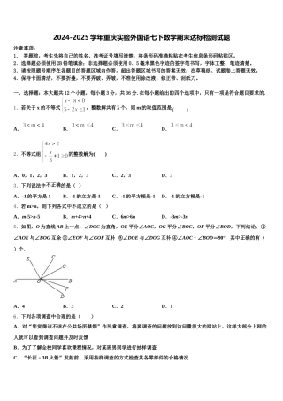 2024-2025学年重庆实验外国语七下数学期末达标检测试题含解析