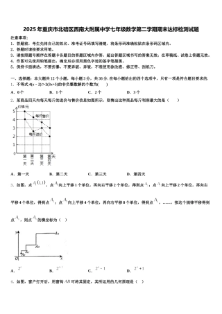 2025年重庆市北碚区西南大附属中学七年级数学第二学期期末达标检测试题含解析