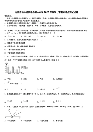 内蒙古翁牛特旗乌丹第六中学2025年数学七下期末综合测试试题含解析