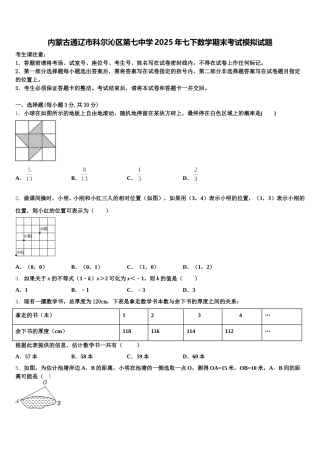 内蒙古通辽市科尔沁区第七中学2025年七下数学期末考试模拟试题含解析