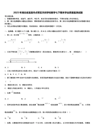 2025年湖北省宜昌市点军区天问学校数学七下期末学业质量监测试题含解析