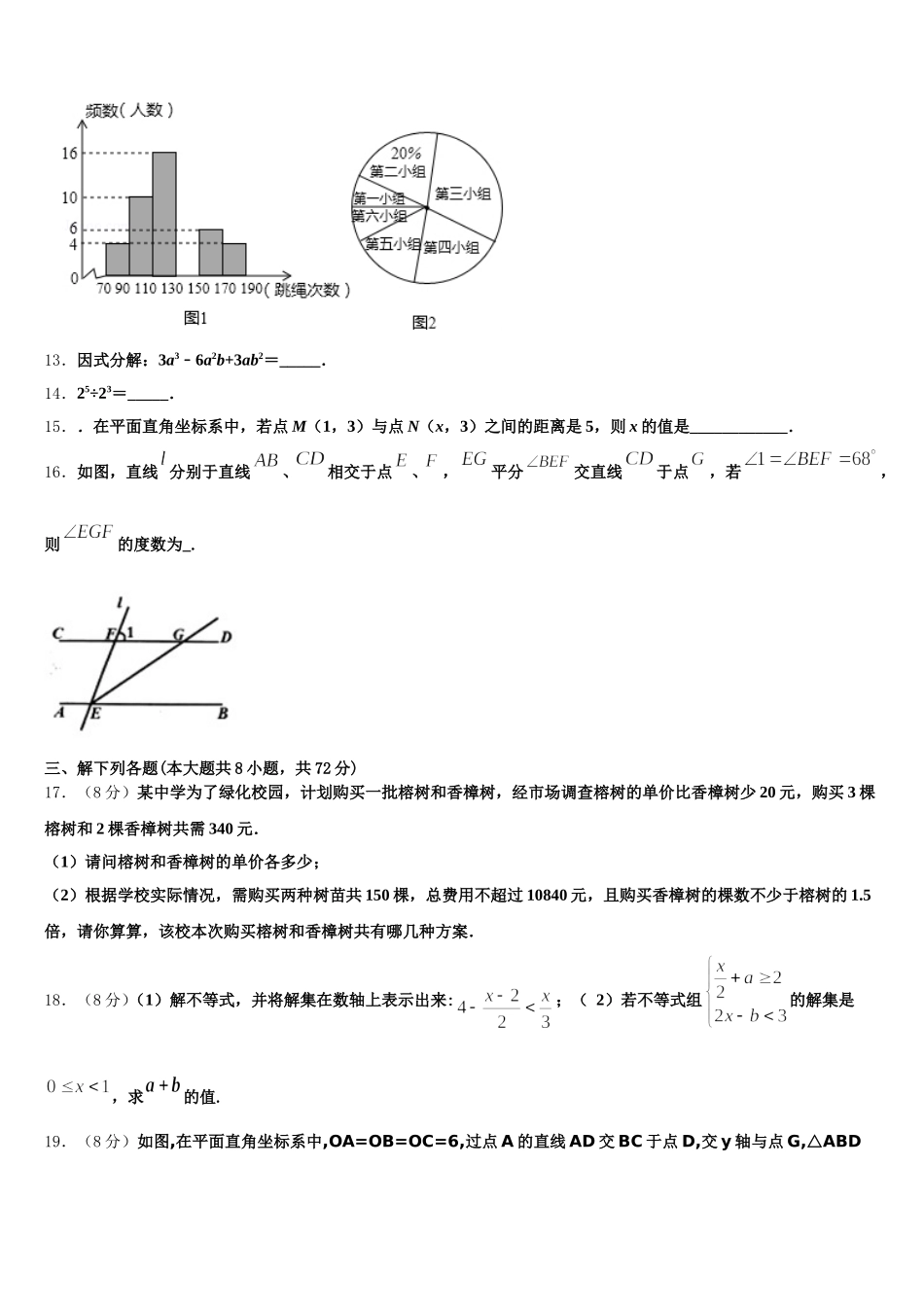 2025年湖北省武汉市武昌区粮道街中学七下数学期末调研试题含解析_第3页