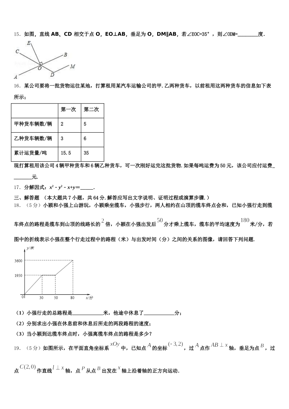 2024-2025学年湖北省随州市高新区四校数学七下期末考试模拟试题含解析_第3页