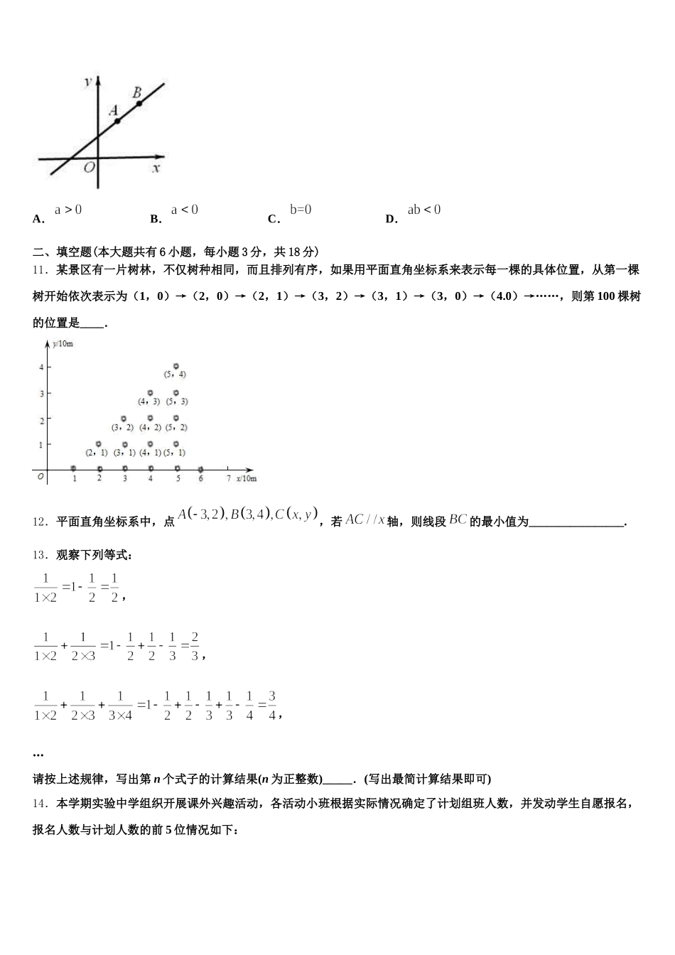 襄樊市重点中学2025年数学七年级第二学期期末达标测试试题含解析_第3页