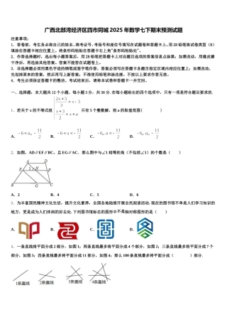 广西北部湾经济区四市同城2025年数学七下期末预测试题含解析