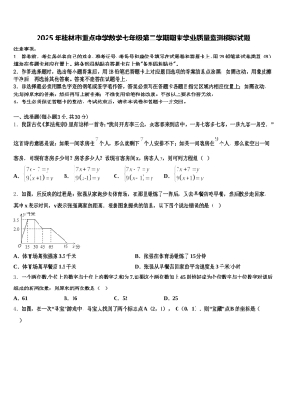 2025年桂林市重点中学数学七年级第二学期期末学业质量监测模拟试题含解析
