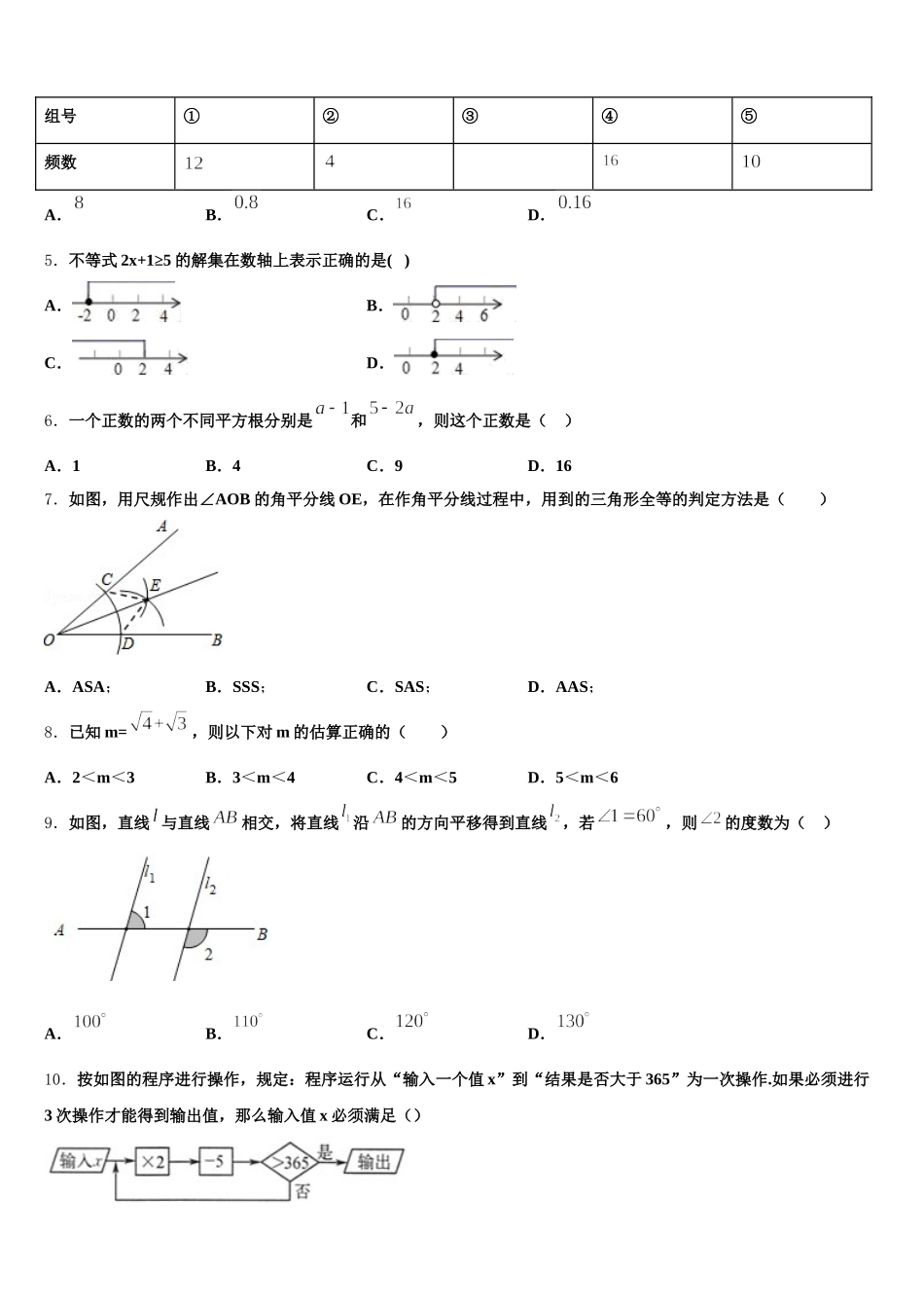 广西省防城港市名校2025年数学七年级第二学期期末联考模拟试题含解析_第2页