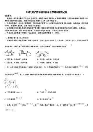 2025年广西岑溪市数学七下期末预测试题含解析