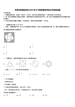 天津市东丽区名校2025年七下数学期末学业水平测试试题含解析
