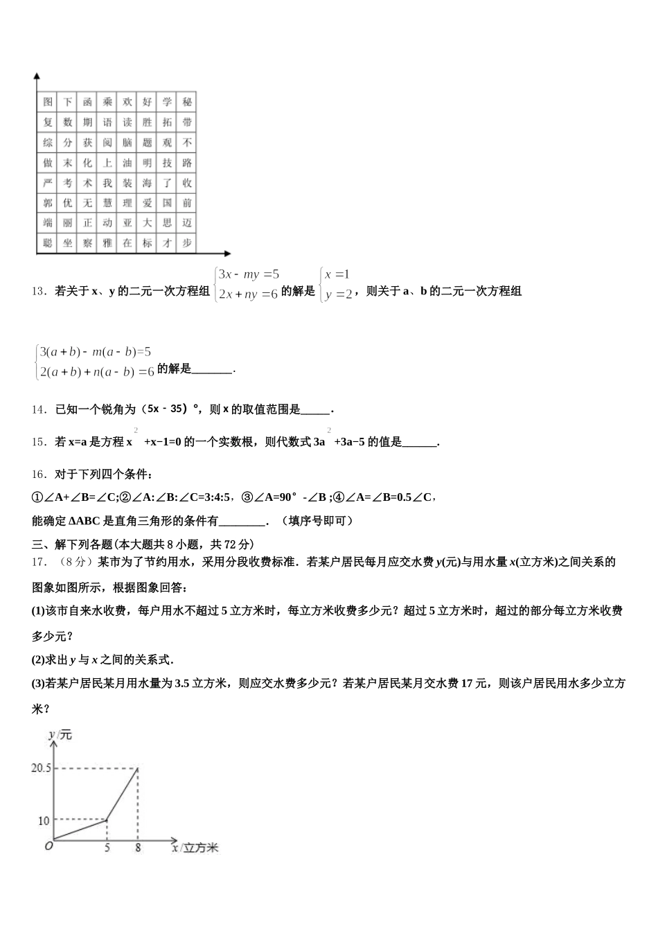 北京海淀人大附2024-2025学年数学七年级第二学期期末考试试题含解析_第3页