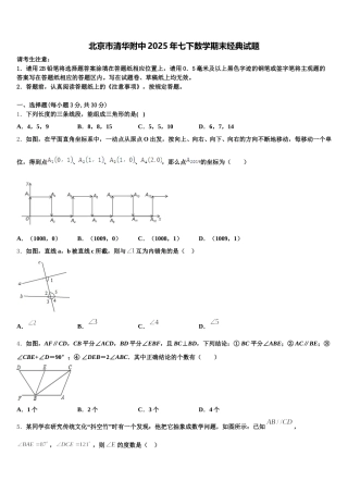 北京市清华附中2025年七下数学期末经典试题含解析