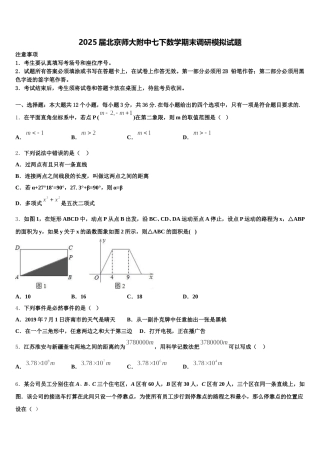 2025届北京师大附中七下数学期末调研模拟试题含解析