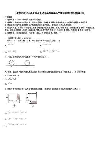 北京市月坛中学2024-2025学年数学七下期末复习检测模拟试题含解析