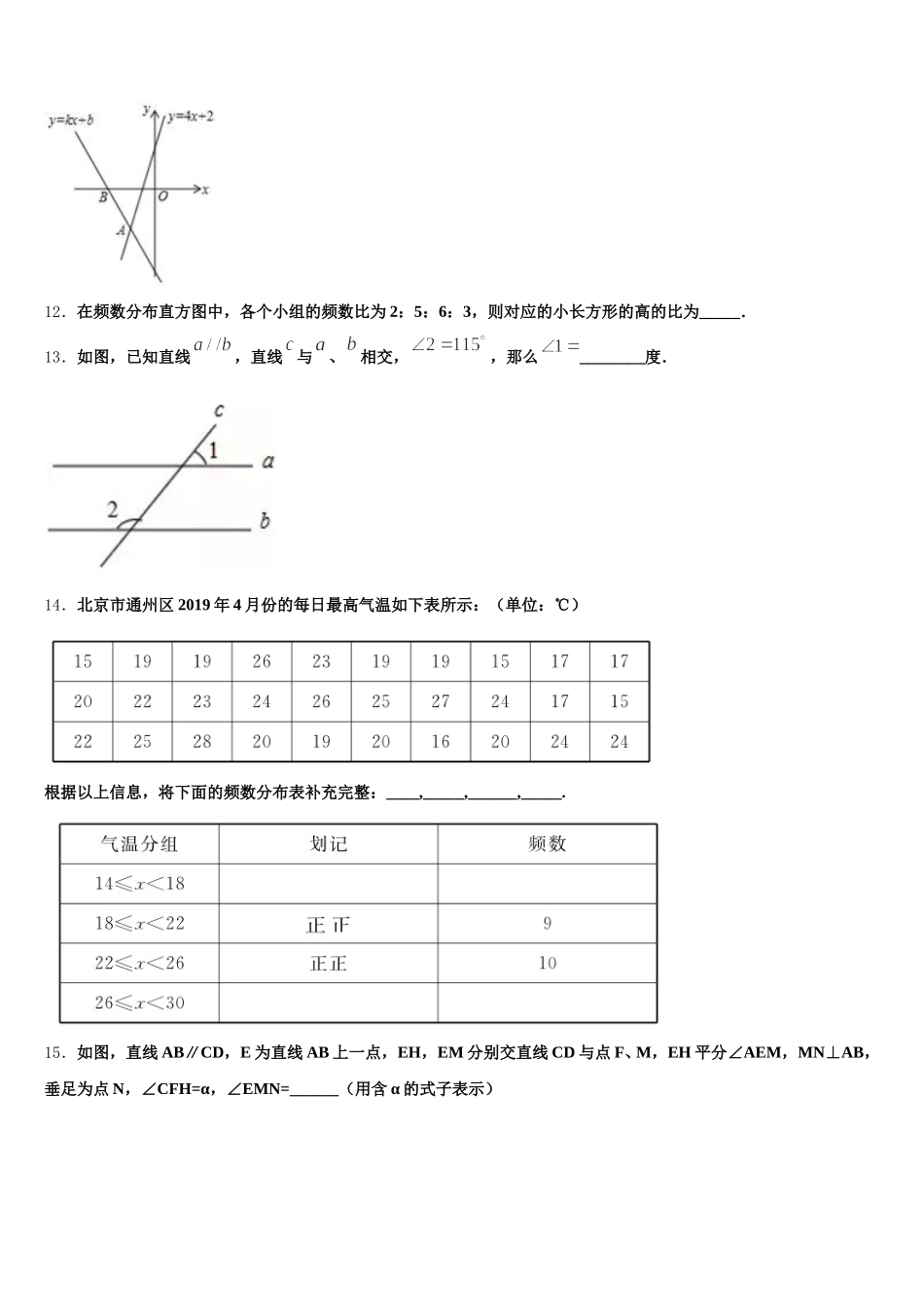 福建省龙岩市上杭县2024-2025学年七年级数学第二学期期末调研试题含解析_第3页