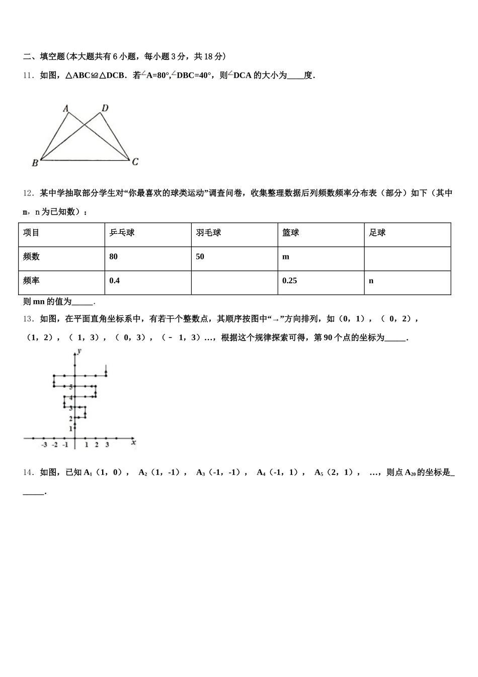 2025届福建省福州市金山中学数学七下期末联考模拟试题含解析_第3页