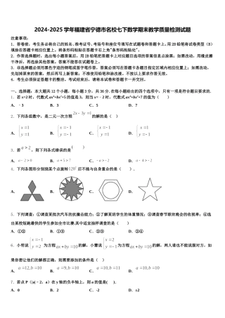 2024-2025学年福建省宁德市名校七下数学期末教学质量检测试题含解析
