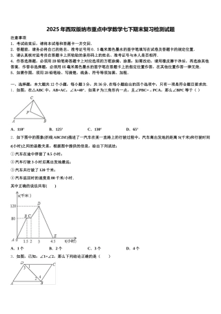 2025年西双版纳市重点中学数学七下期末复习检测试题含解析