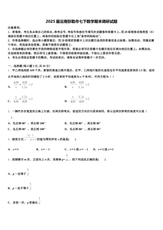 2025届云南弥勒市七下数学期末调研试题含解析