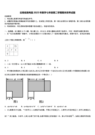 云南省施甸县2025年数学七年级第二学期期末统考试题含解析