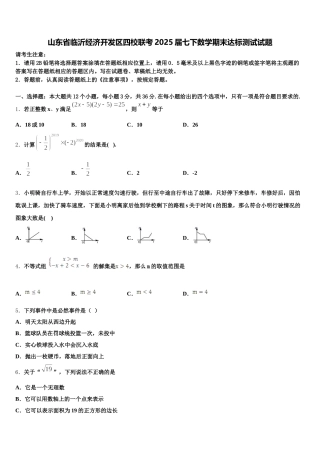 山东省临沂经济开发区四校联考2025届七下数学期末达标测试试题含解析