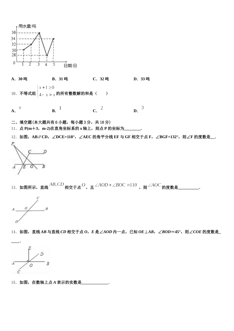 2024-2025学年山东省青州市七下数学期末达标检测试题含解析_第3页