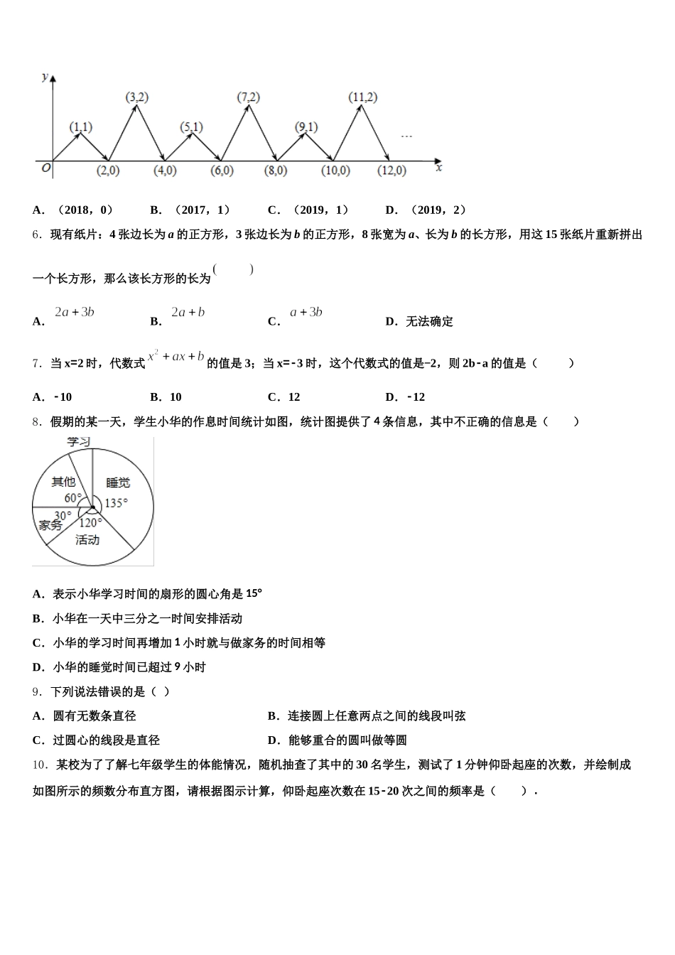 2025届山东省济宁市兖州区东方中学数学七年级第二学期期末调研试题含解析_第2页