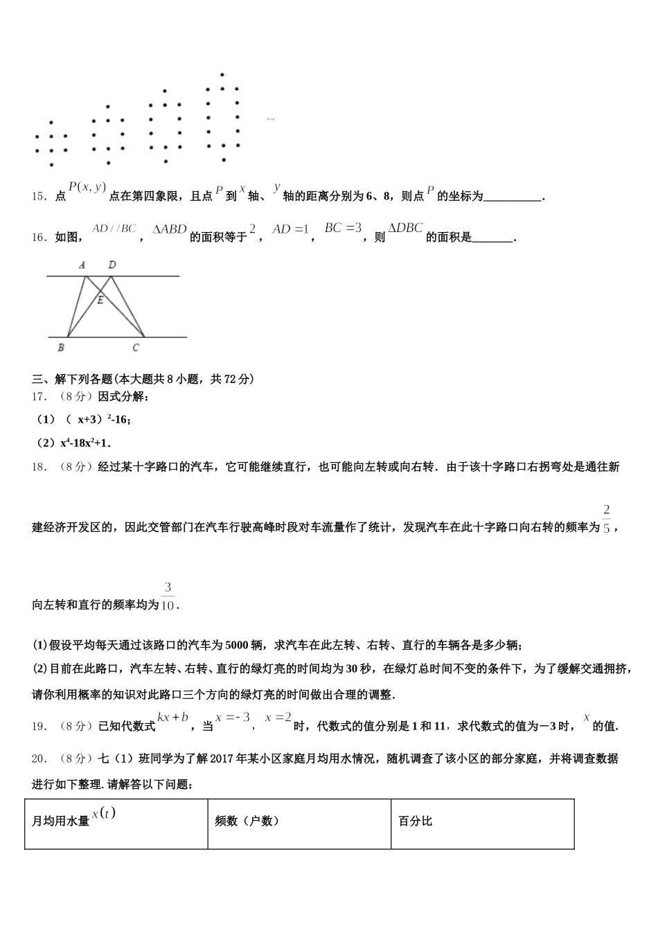山东省曹县第一中学2025年数学七年级第二学期期末综合测试试题含解析_第3页