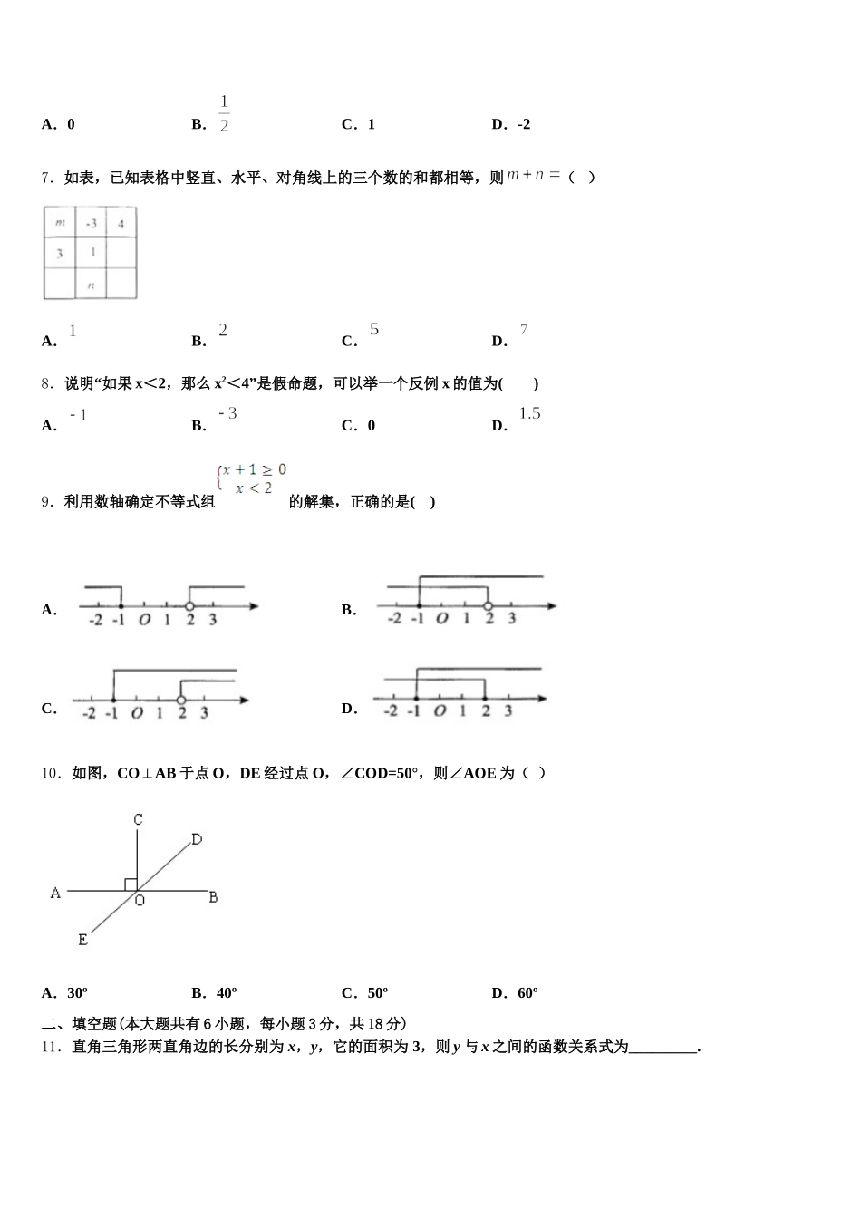 2025届山东省济南市名校数学七下期末调研模拟试题含解析_第2页