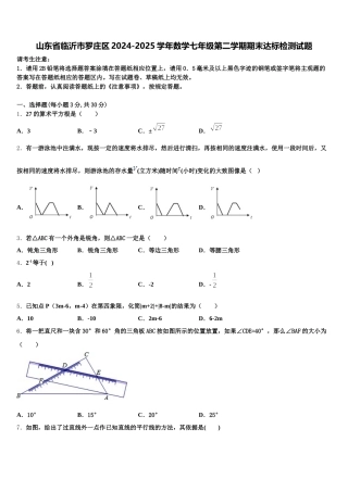 山东省临沂市罗庄区2024-2025学年数学七年级第二学期期末达标检测试题含解析