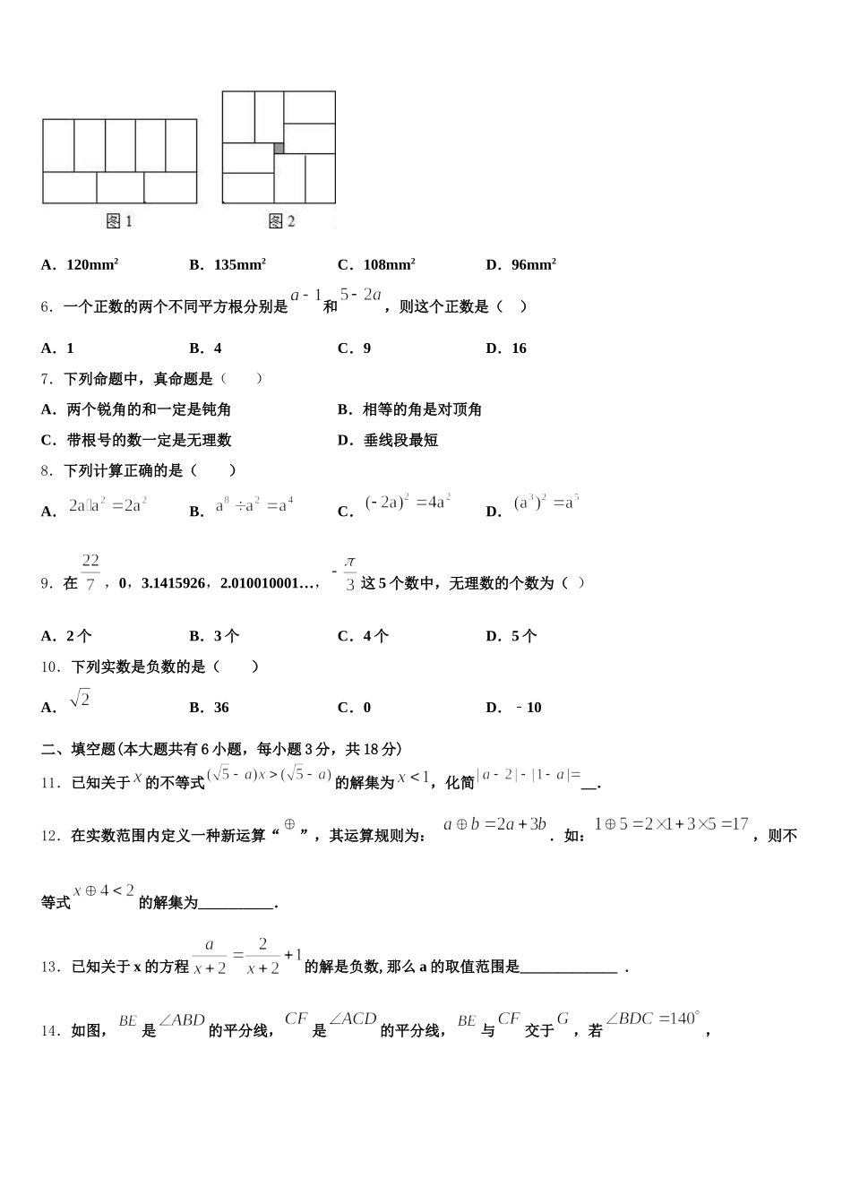 山东省德州市经济开发区抬头寺镇中学2024-2025学年七年级数学第二学期期末质量跟踪监视试题含解析_第2页