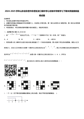 2024-2025学年山东省东营市东营区史口镇中学心初级中学数学七下期末质量跟踪监视试题含解析