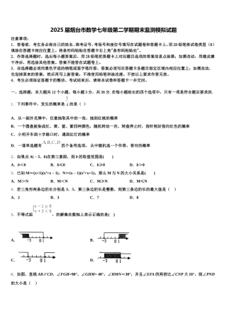 2025届烟台市数学七年级第二学期期末监测模拟试题含解析