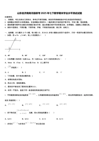 山东省济南商河县联考2025年七下数学期末学业水平测试试题含解析