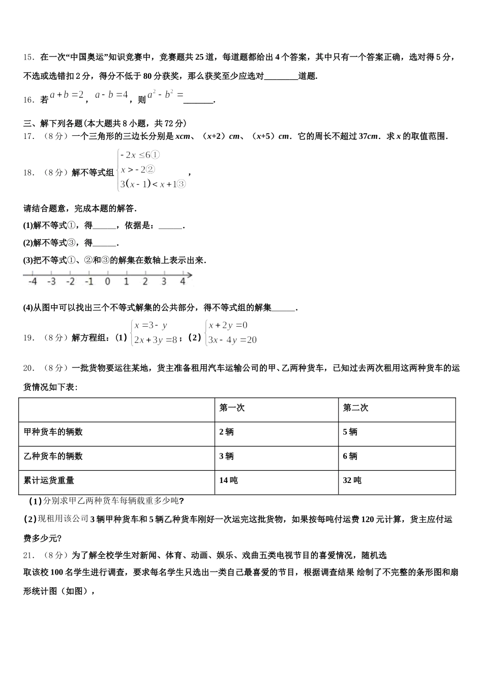 2025年湖南省邵阳市邵东县七年级数学第二学期期末经典试题含解析_第3页