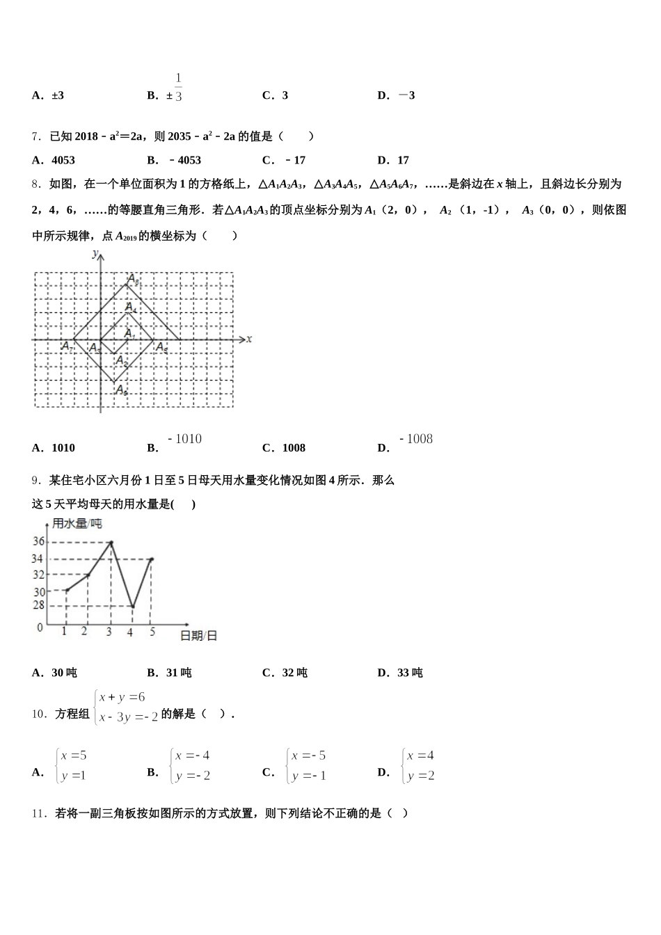 2025届株洲市重点中学数学七年级第二学期期末综合测试试题含解析_第2页