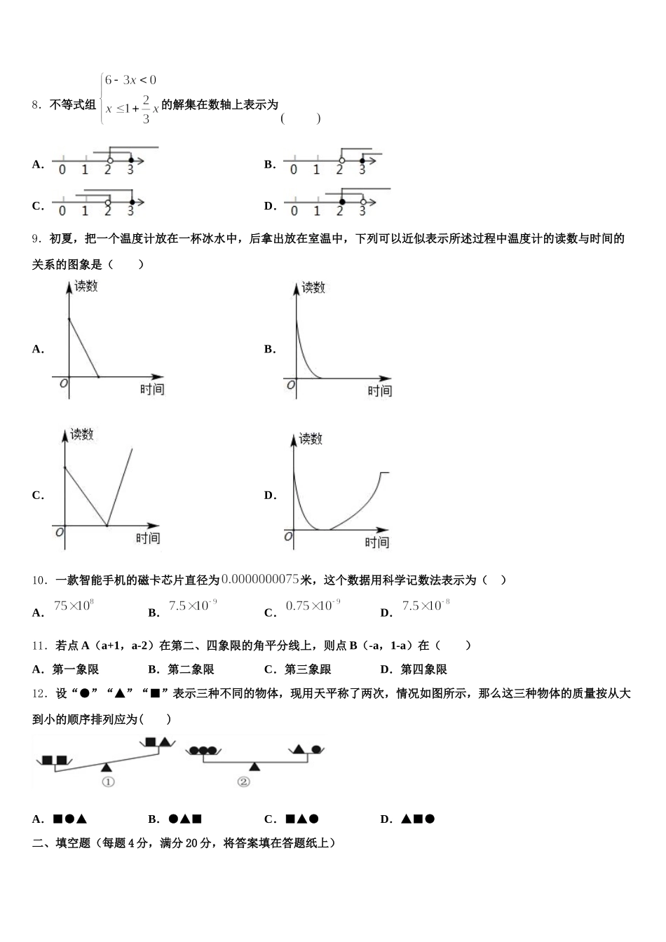 2024-2025学年岳阳市湘阴县七年级数学第二学期期末复习检测模拟试题含解析_第2页